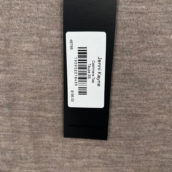 JENNI KAYNE Cashmere Tee Women XS Taupe Brown Short Sleeve Crew Lightweight NEW - Picture 11 of 15